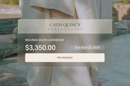 A screenshot featuring a invoice payment on Squarespace